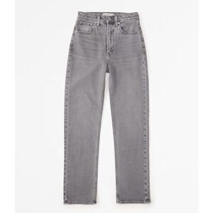 Abercrombie & Fitch Grey Ultra High Rise Ankle Straight Jean